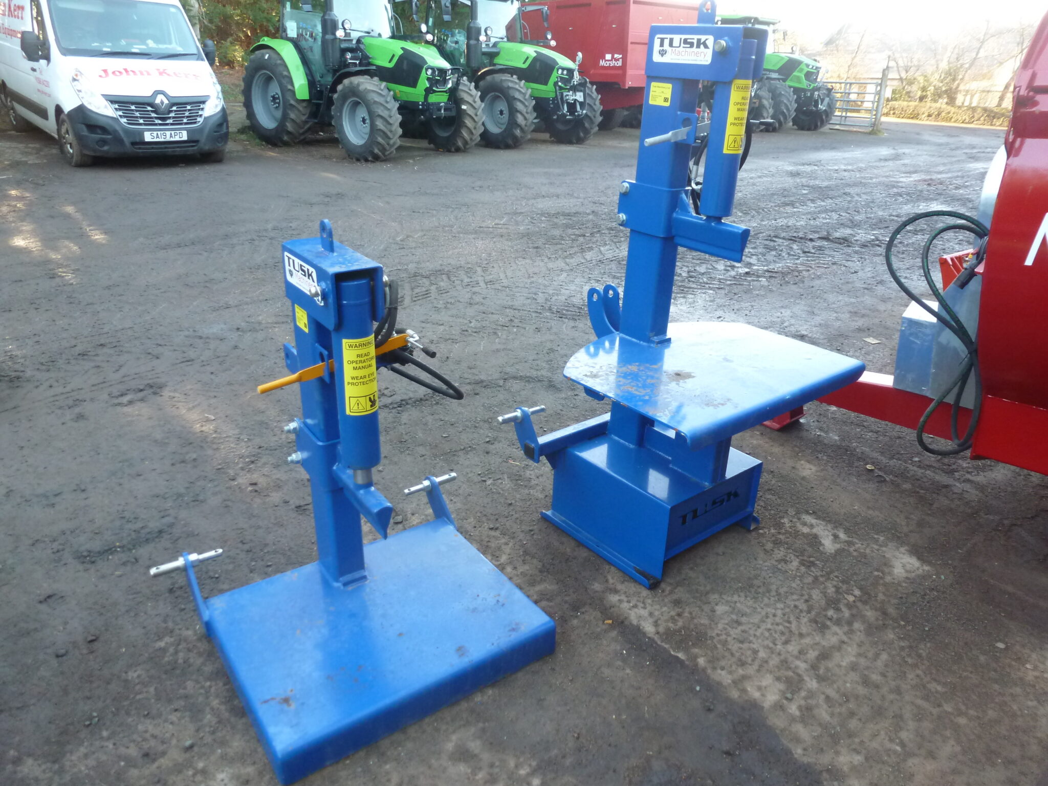 Tusk log splitter John Kerr Farm Equipment Scotland
